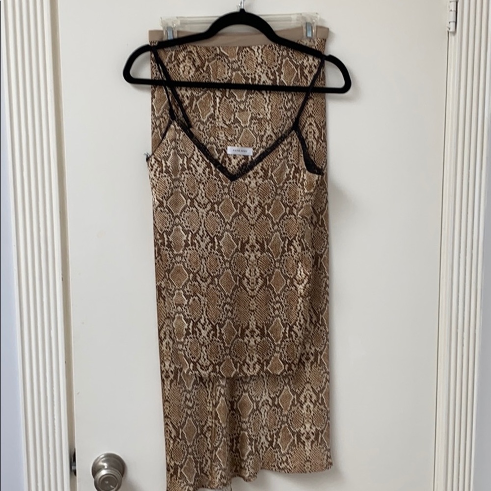 Annie Bing silk jersey midi skirt